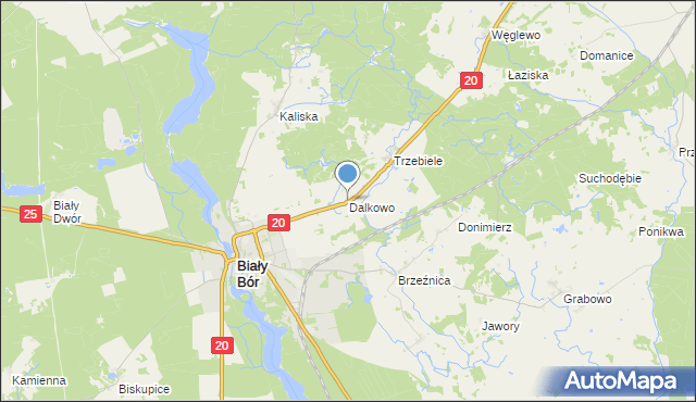 mapa Dalkowo, Dalkowo gmina Biały Bór na mapie Targeo